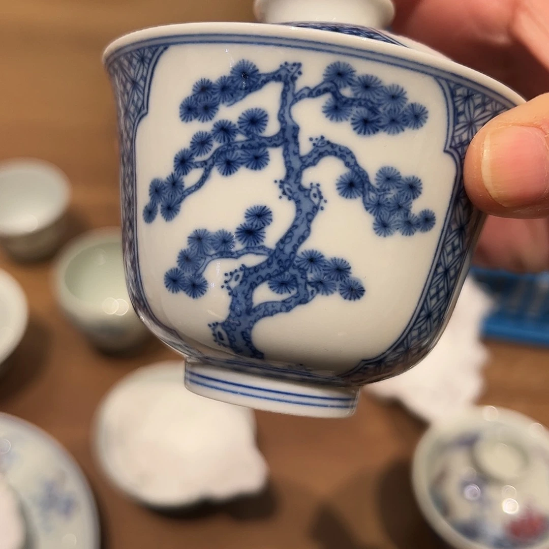 沐月山房松竹梅盖碗