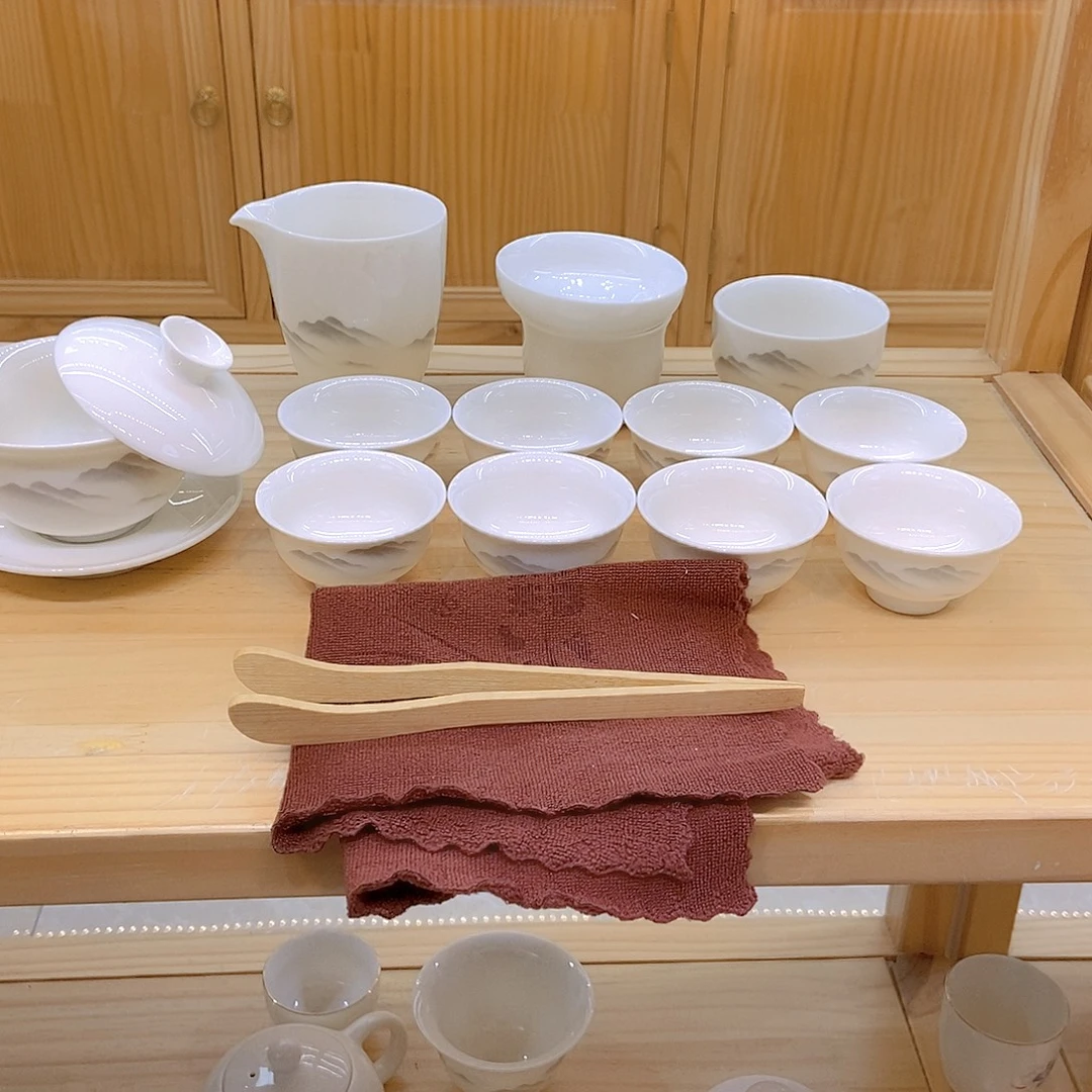 羊脂玉瓷茶具套装