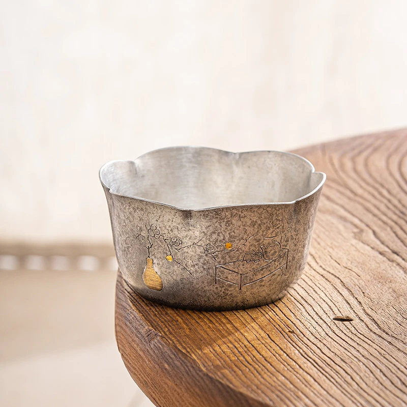 蜂鸟工坊&锡雕侠侣  锡器 葫芦梅花水洗建水 WCXH2909