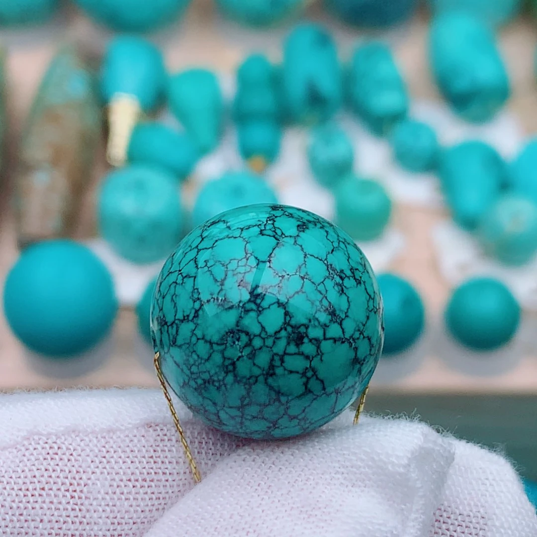 未镶嵌绿松石珠宝奇石18mm