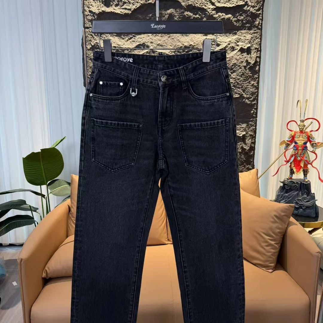 【VanJazny】QC高端男士休闲潮流时尚百搭水洗牛仔裤F61523W059