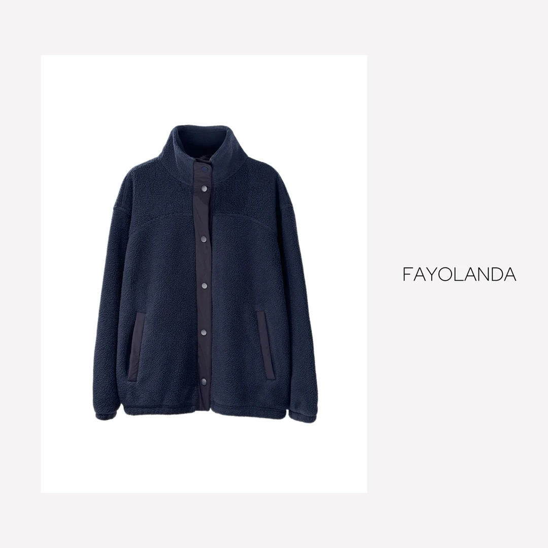 FAY  | 暗扣宽松摇粒绒立领外套（5H1175）