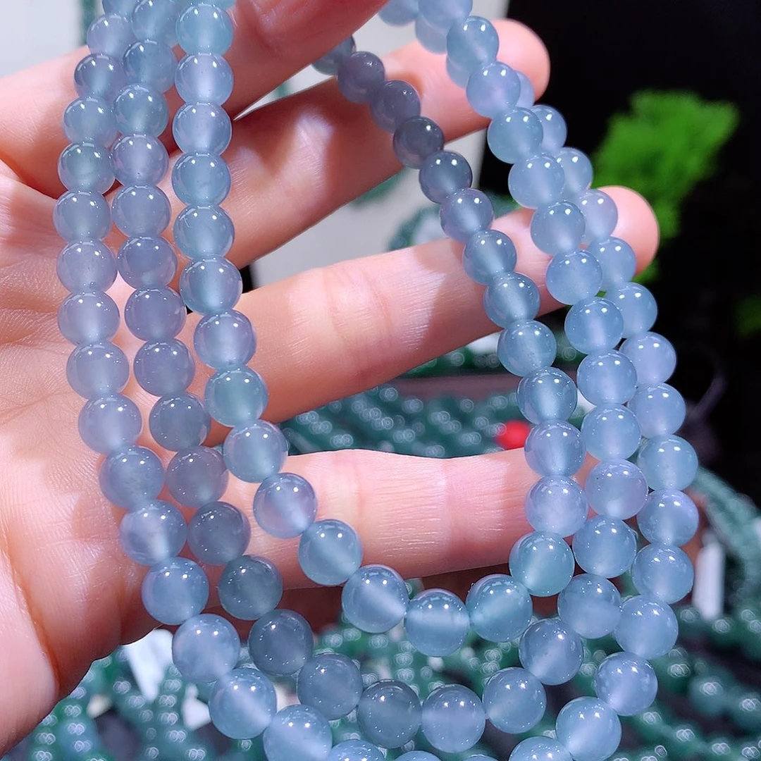 翡翠未镶嵌手链天然a货翡翠项链7mm