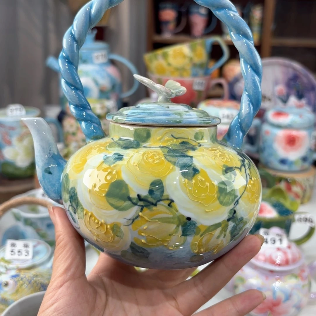 景德镇手绘高温釉下彩陶瓷茶具