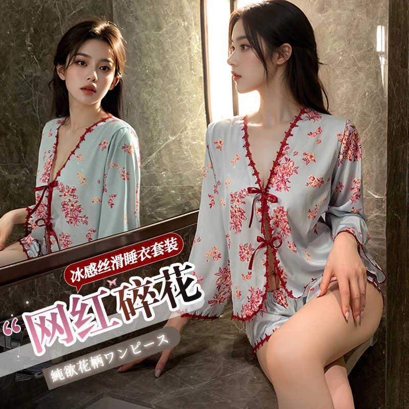 薄款七分袖夏季女睡衣家居服套装睡裙家居服睡衣女款爆款2025新款