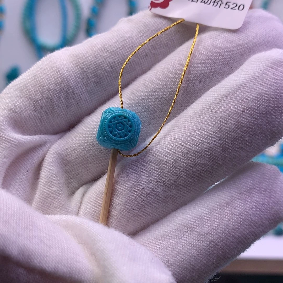 绿松石未镶嵌六方9mm