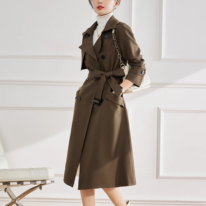 玛古芭风衣女长款2025春秋新款高级感小个子显高韩版休闲百搭外套