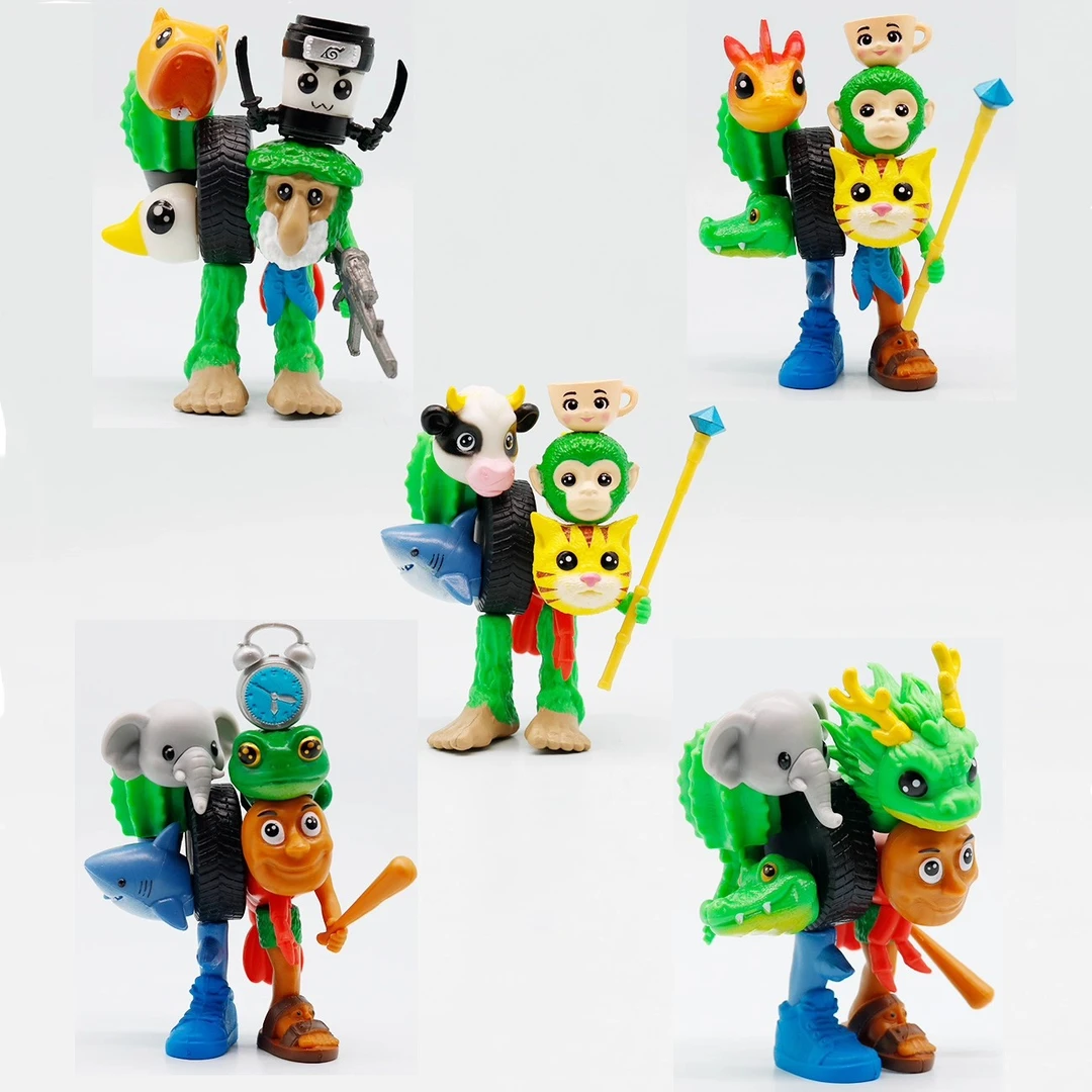 外国ai山海经萌版融合怪手办盲盒装可拆卸拼装融合兽儿童玩具礼物