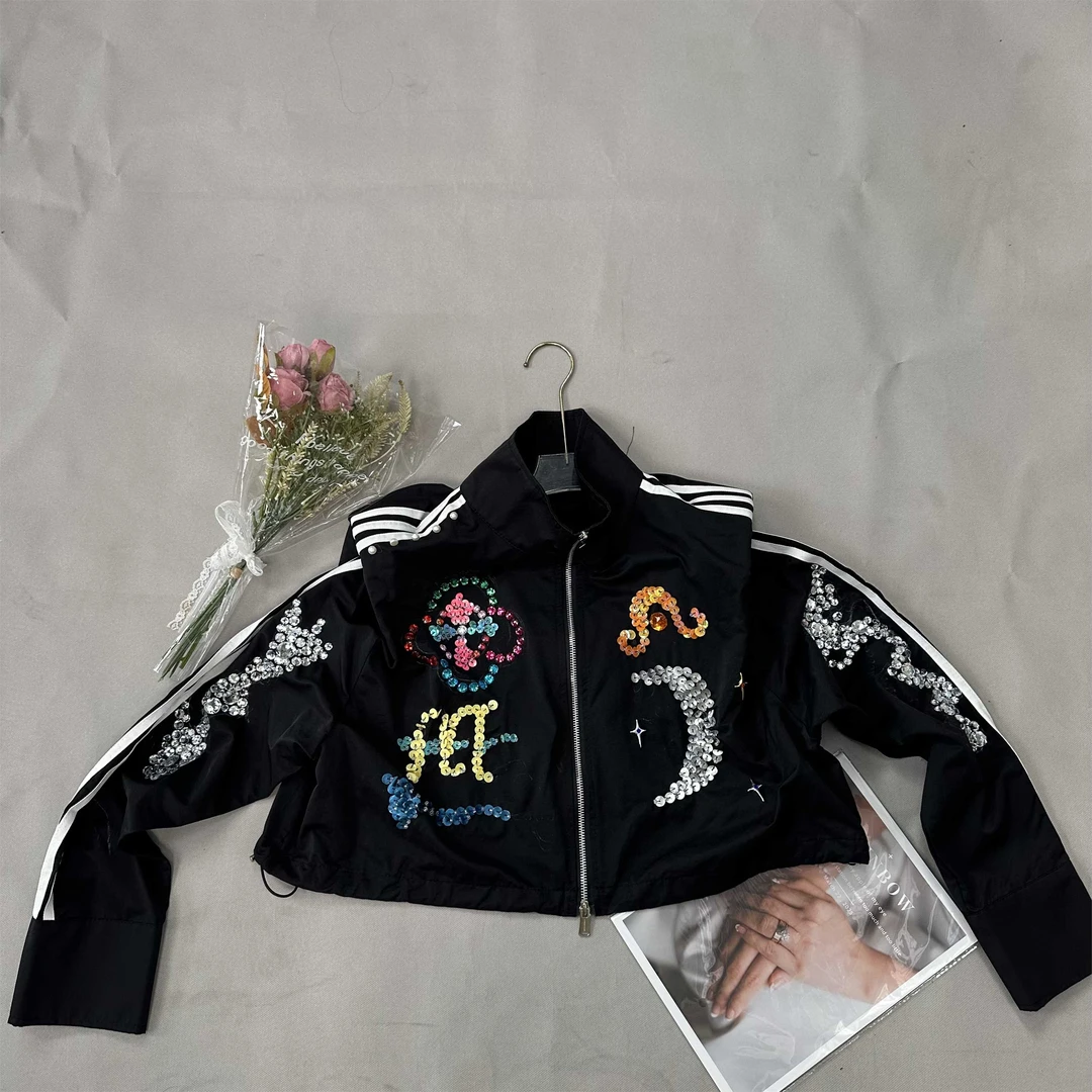 MM0177 连卡佛原创设计师手工刺绣月亮时尚女性气质减龄短外套