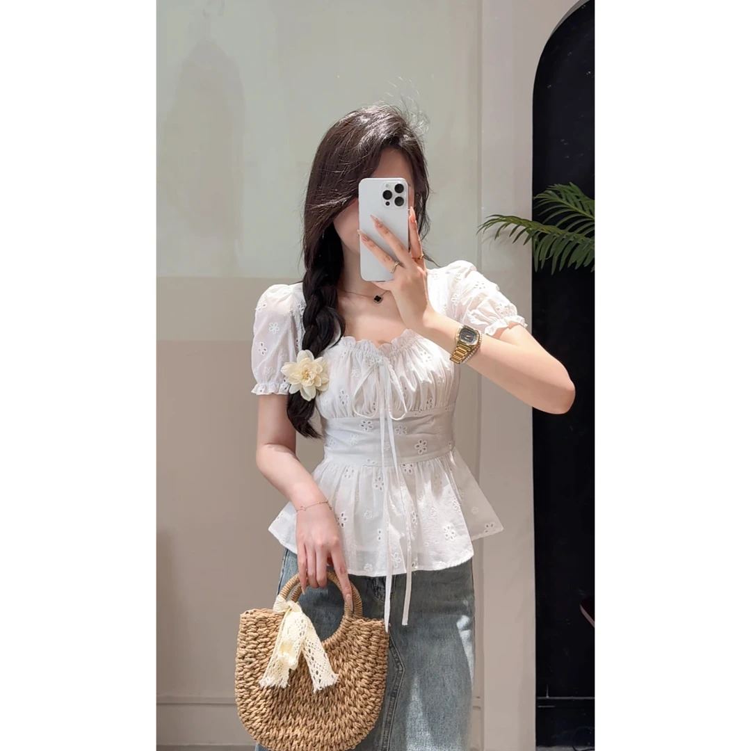 YUANLIANSU/圆脸酥【半度浅夏】温柔风气质修身显瘦时尚洋气衬衫女