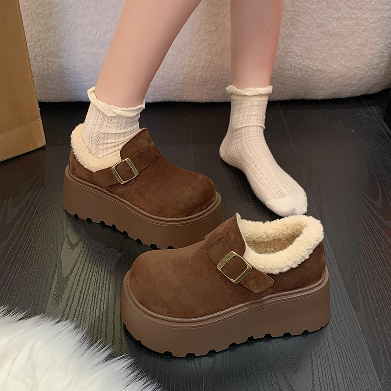 厚底一脚蹬百搭经典勃肯鞋2025厚度软底软面百搭经典秋冬厚底鞋