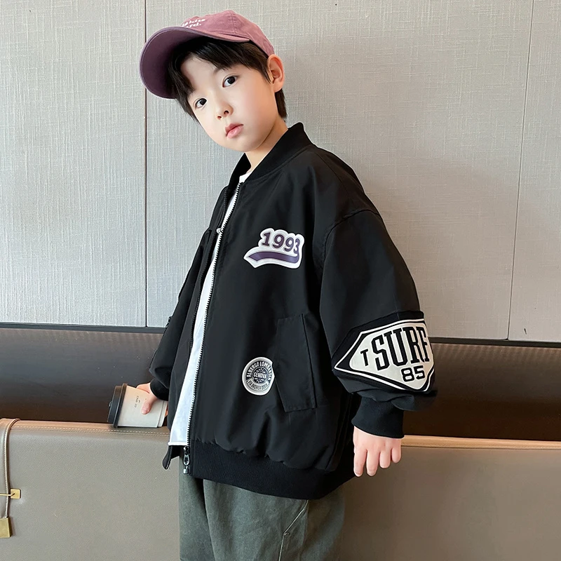 男童外套春秋款2025新款潮儿童炸街秋装宽松中大童夹克衫上衣洋气