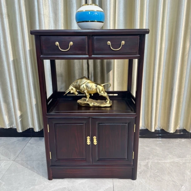 柬埔寨黑酸枝茶水柜置物架储物柜全实木尺寸66*38*100cm