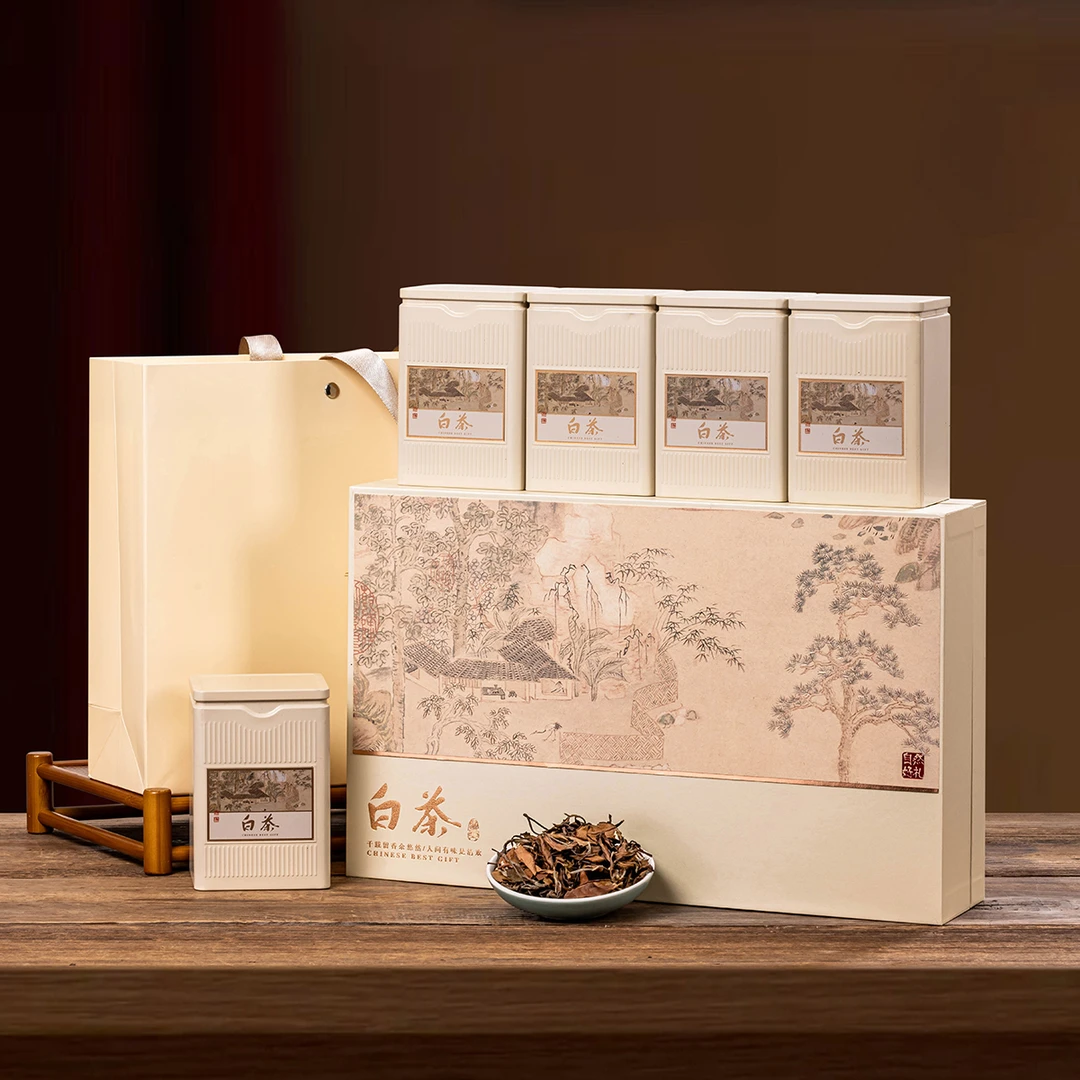 自然好礼  福鼎白茶寿眉  5罐装礼盒装  过年送礼