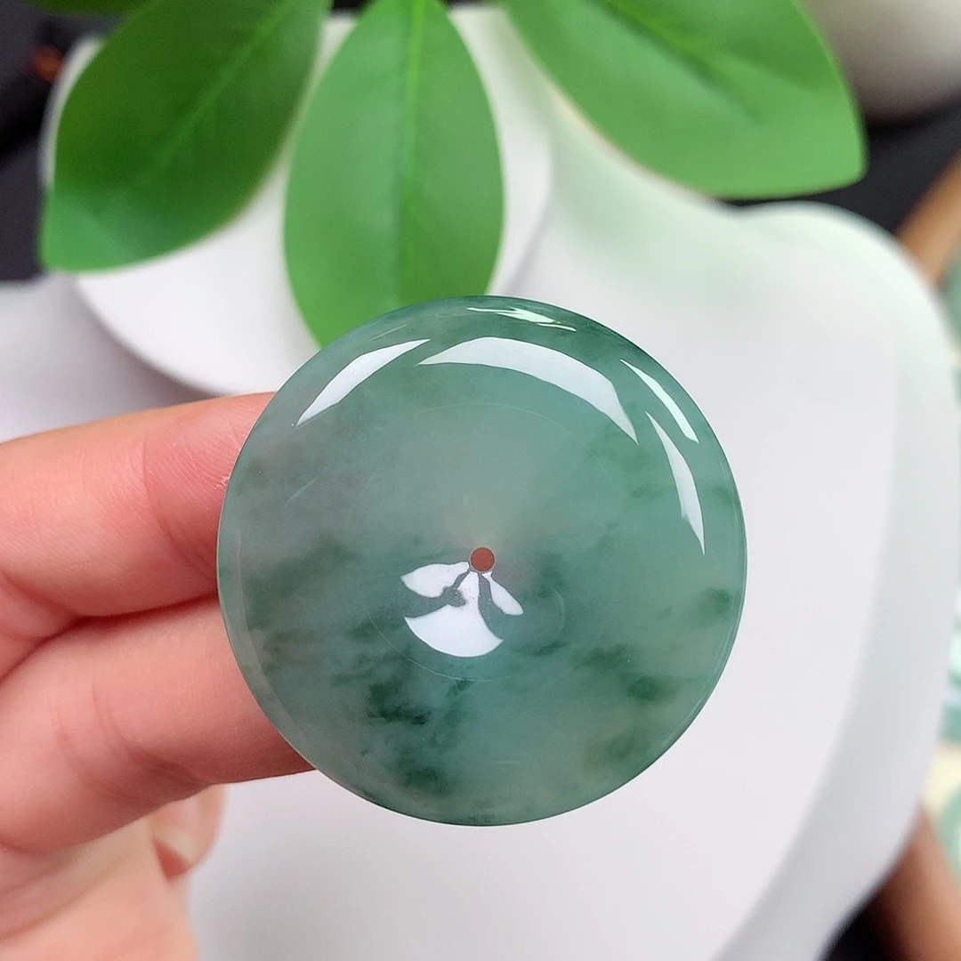 颈饰未镶嵌翡翠平安扣 35.2x6.3mm