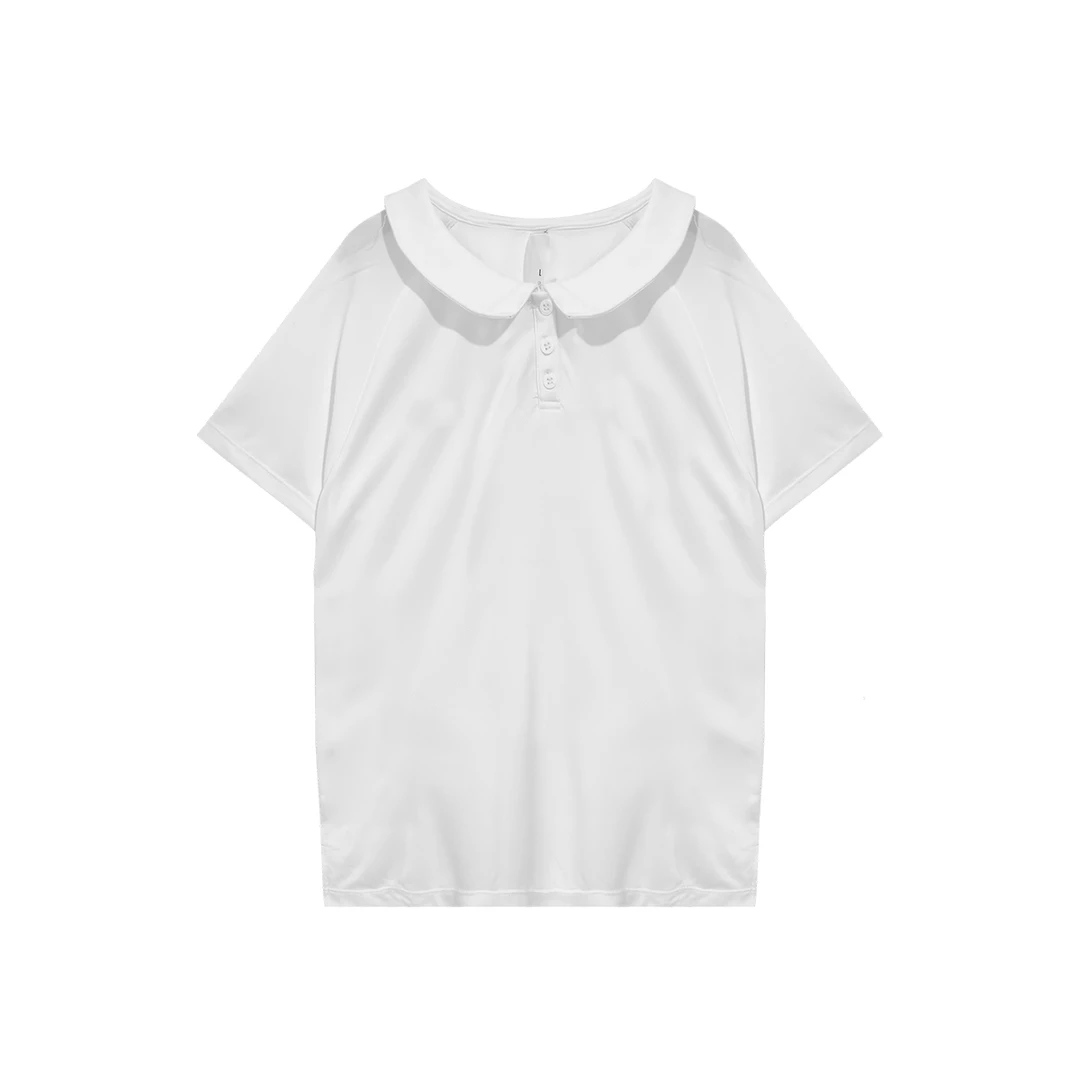 常规Polo衫翻领半袖夏季胶印字母运动短袖纯色简约百搭上衣