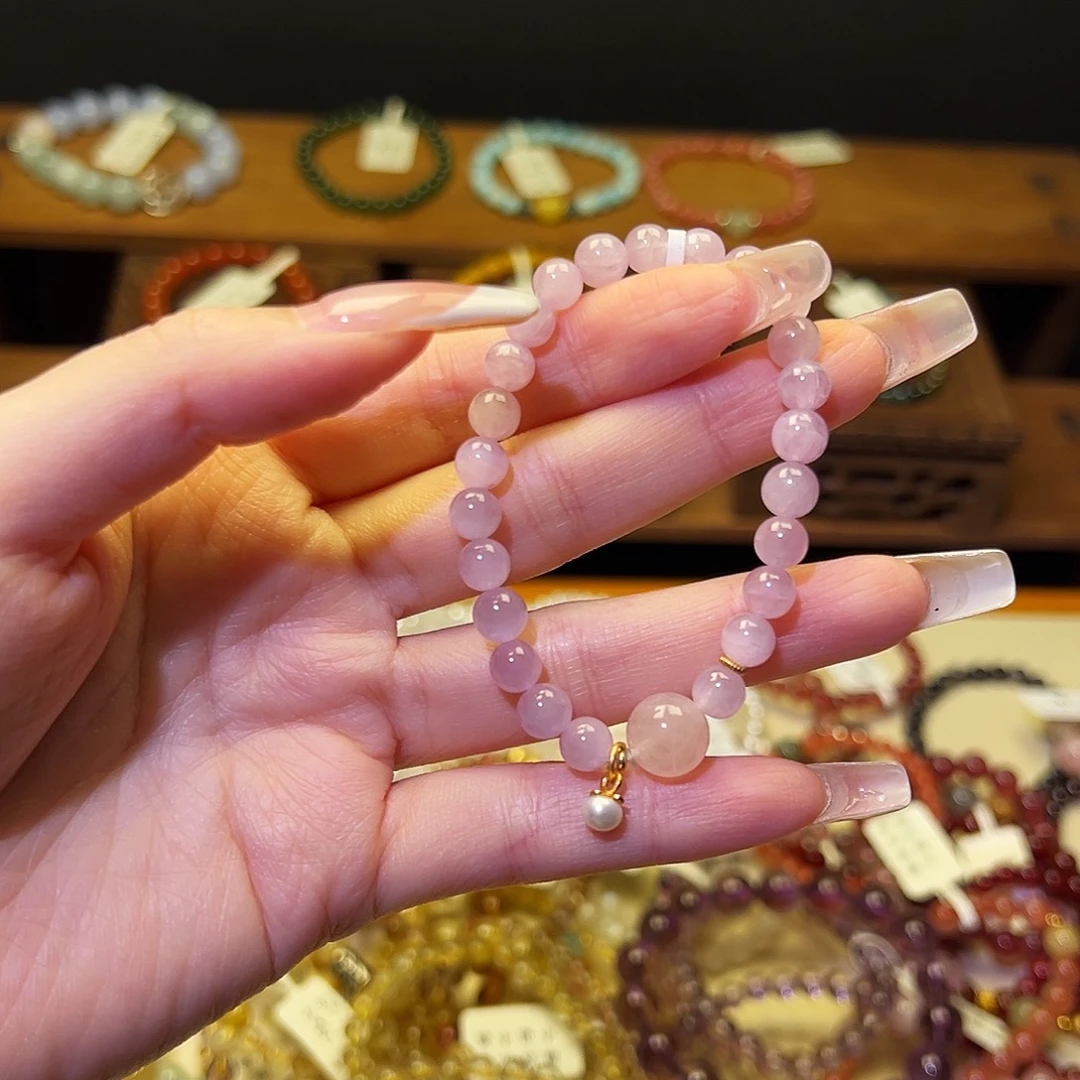 水晶手链银S925镶嵌紫锂辉6401