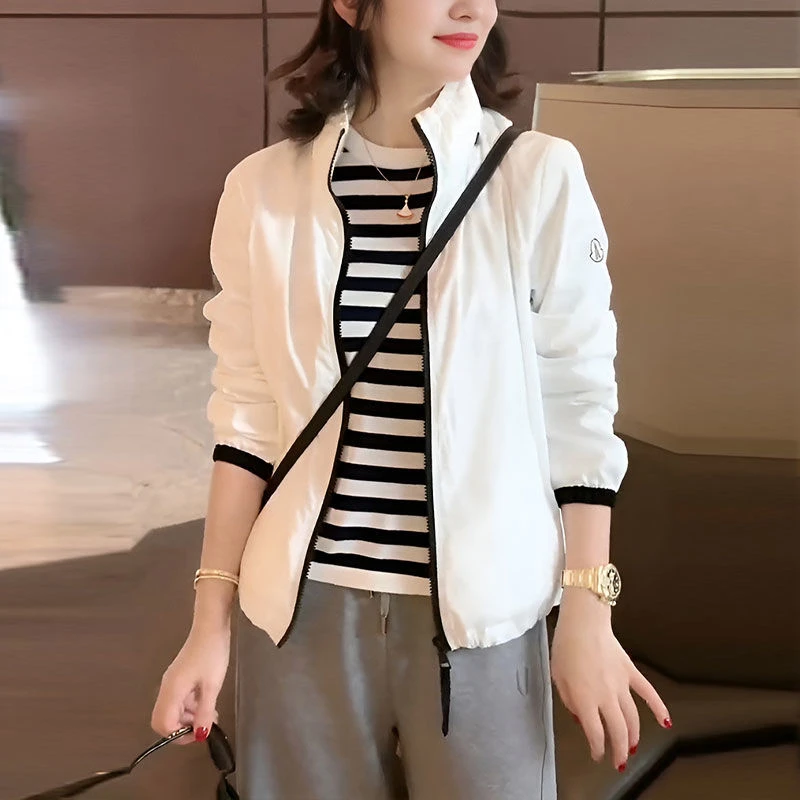 2025春秋季新款冲锋衣时尚洋气百搭上衣宽松立领夹克短外套女
