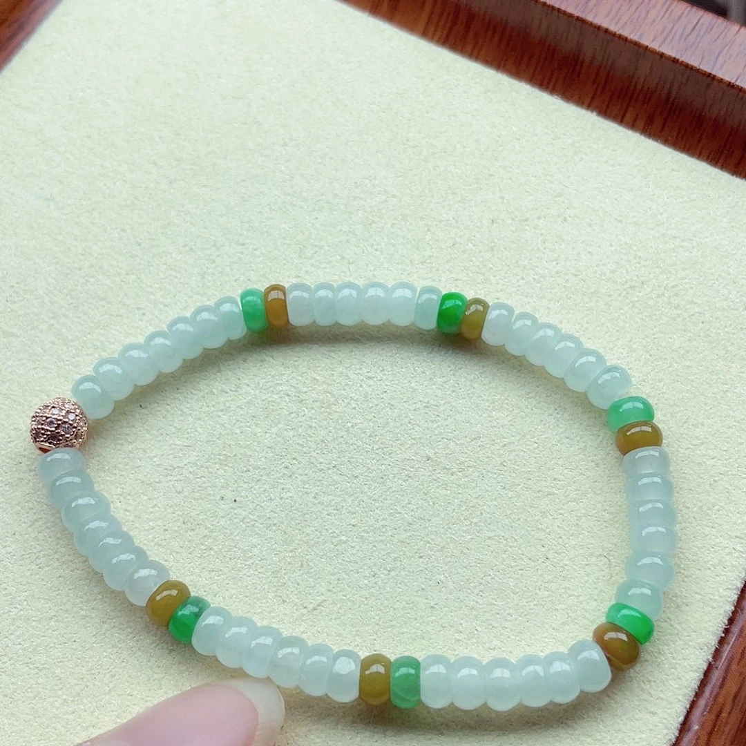 翡翠手链未镶嵌缅甸翡翠A货