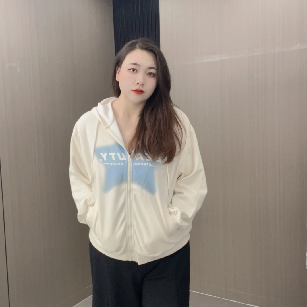 【乔姐严选0061】连帽春秋宽松型学院风卫衣防晒服上衣长袖开衫