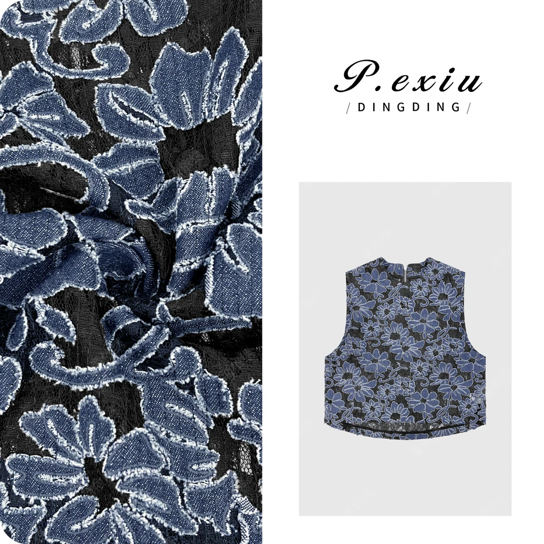 PanYiXiu/潘依绣【花影浮光】新中式镂空布贴绣圆领马甲 M8608