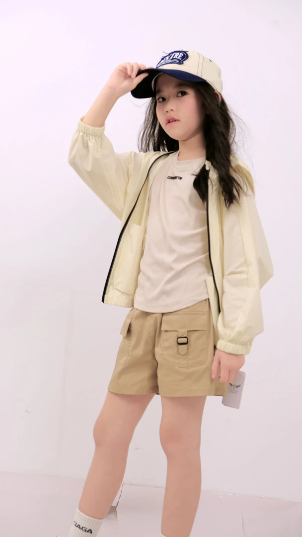 1522205妮可贝贝中女童裤子休闲百搭简约夏季高质感穿搭宽松纯色