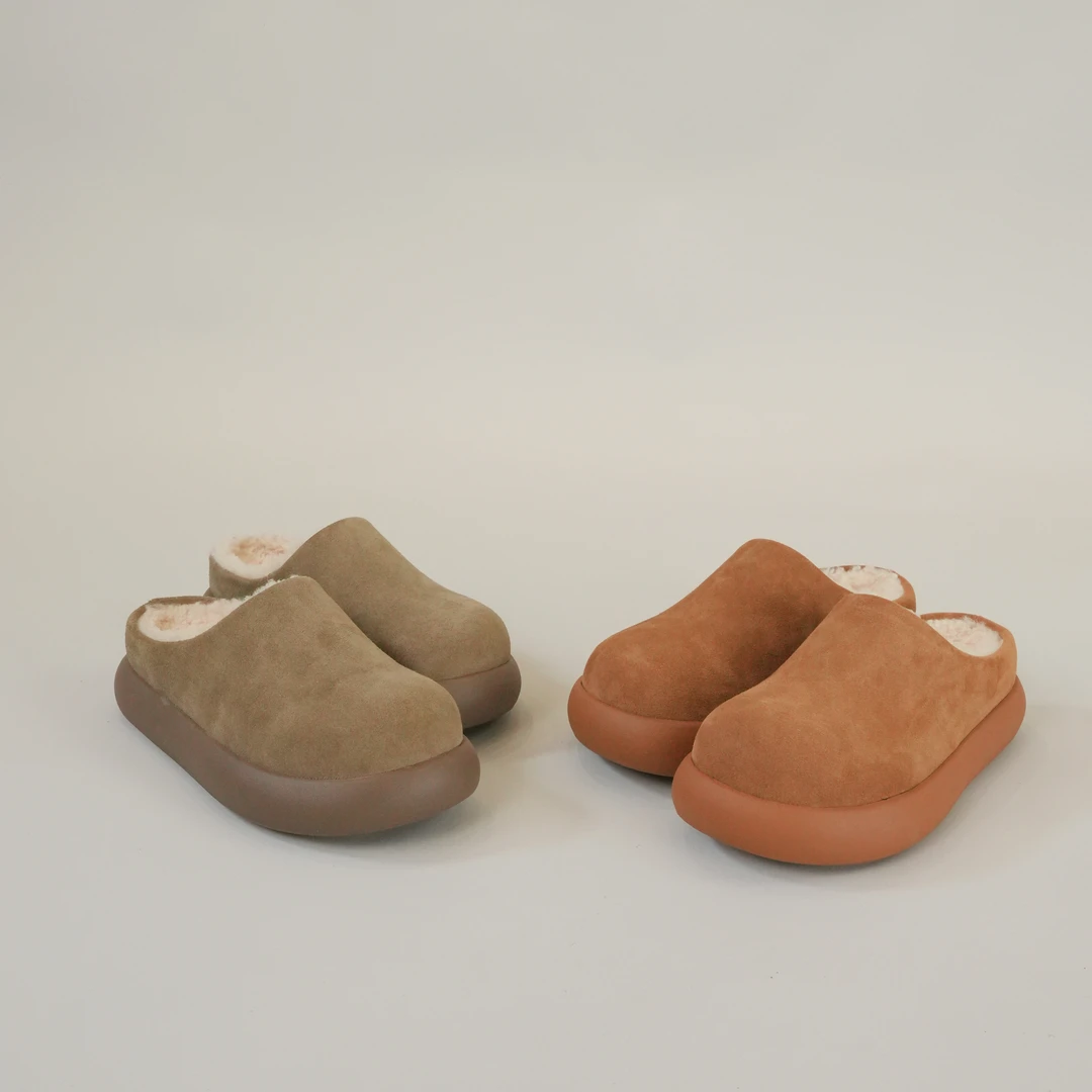 【DHD】4.5增高厚底皮毛一体土豆拖