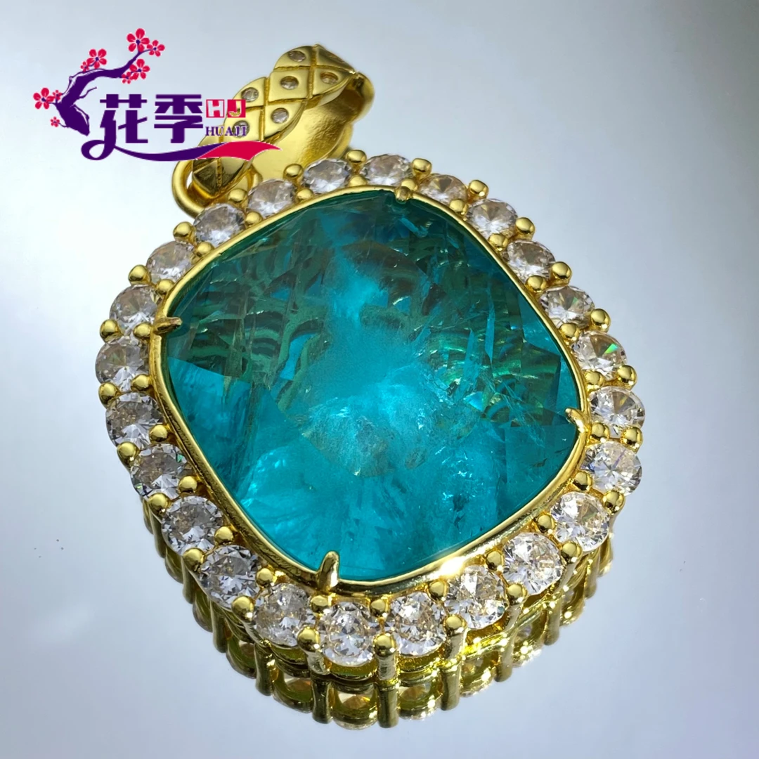 【花季】 原创高级帕蓝强荧光吊坠G347