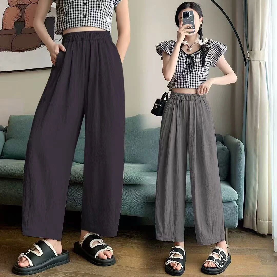 悦悦大码女装时尚舒适宽松遮肉阔腿裤显瘦山本裤中高腰百搭休闲裤