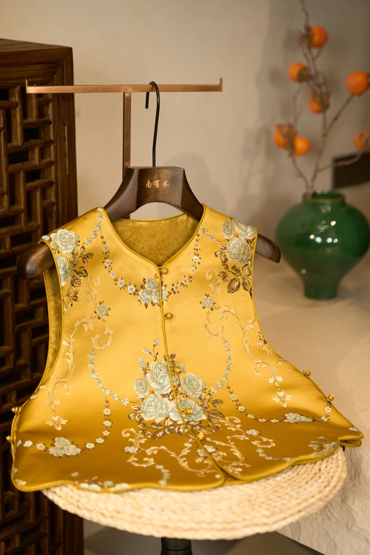 【富贵牡丹】新中式双面穿优雅轻奢气质开衫马甲V25C519