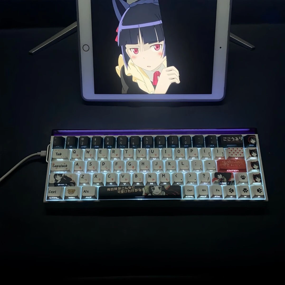 我的妹妹五更琉璃键帽侧刻透光适配6065687587机械键盘原厂高度