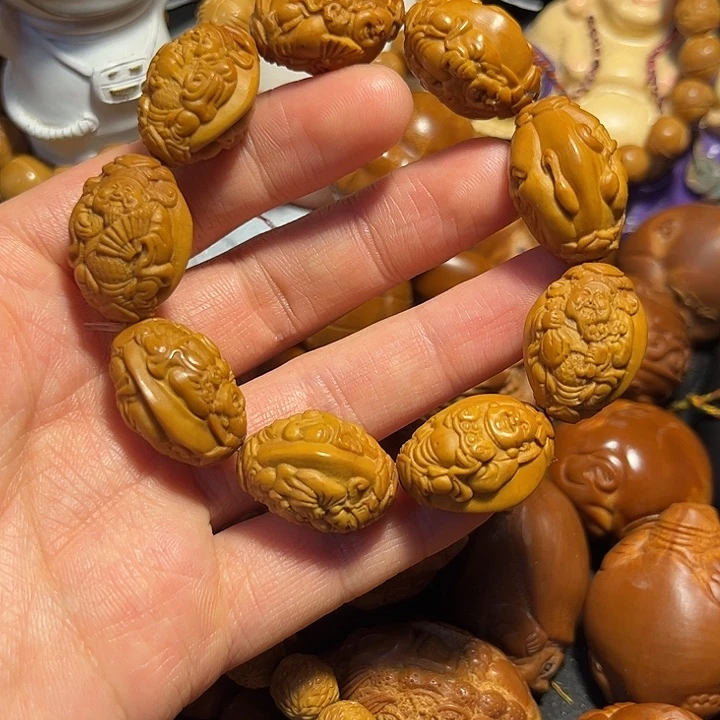 橄榄核手串/手链浮雕财迷