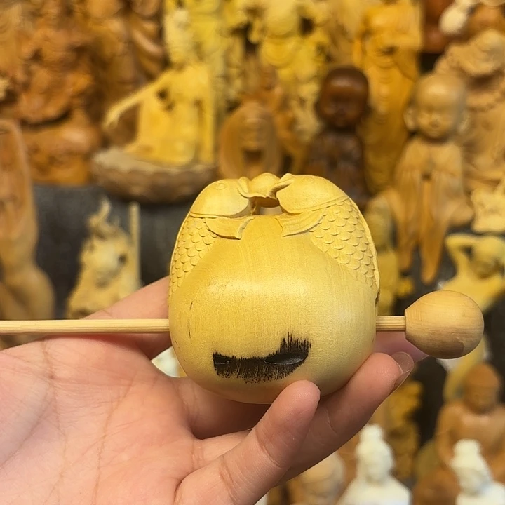 黄杨木黄杨木瑕疵木鱼