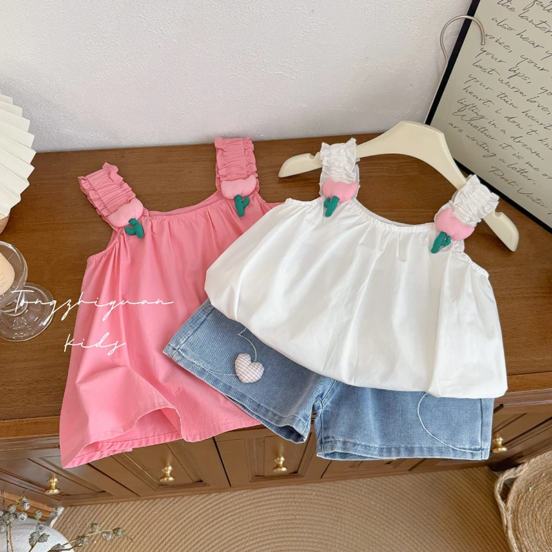 【蓓乐娃断码捡漏】时尚新款夏季甜美可爱女童背心吊带洋气儿童女宝