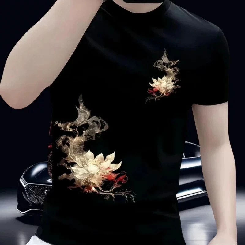 新款百搭潮牌T恤男重磅弹力短袖高街设计感修身痞帅半袖上衣体恤