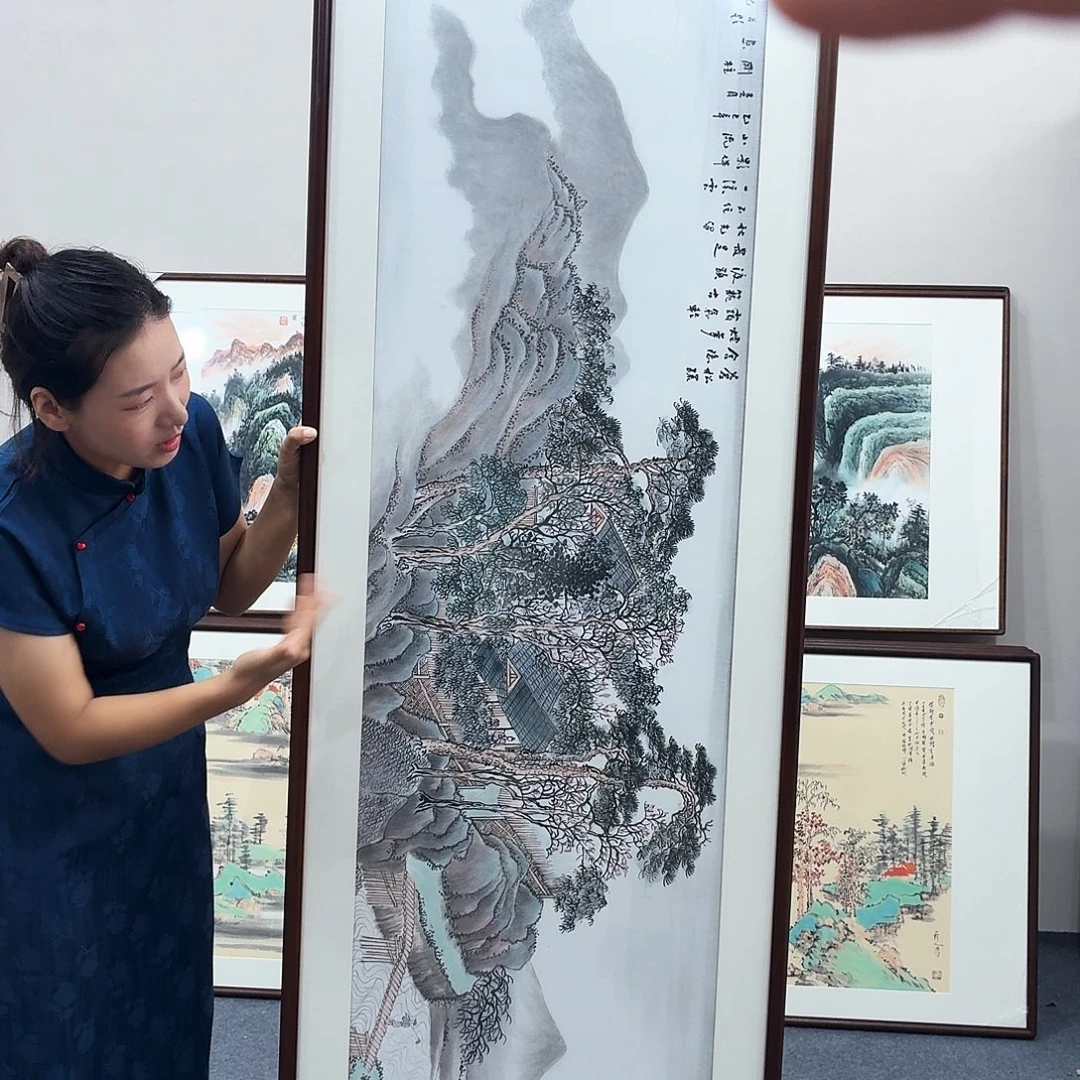 国画手绘作品210×60尺寸
