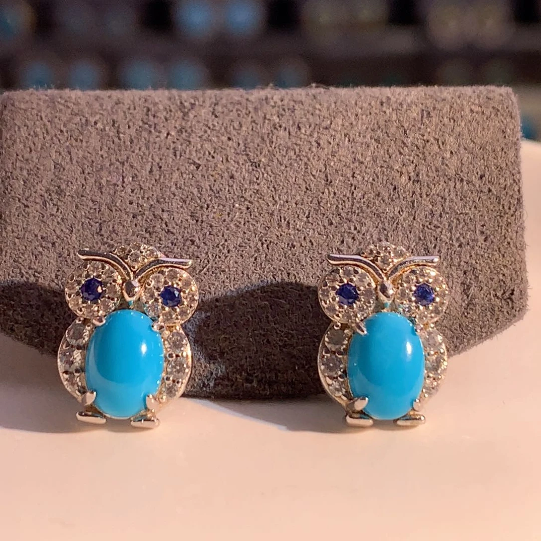 未镶嵌绿松石耳钉