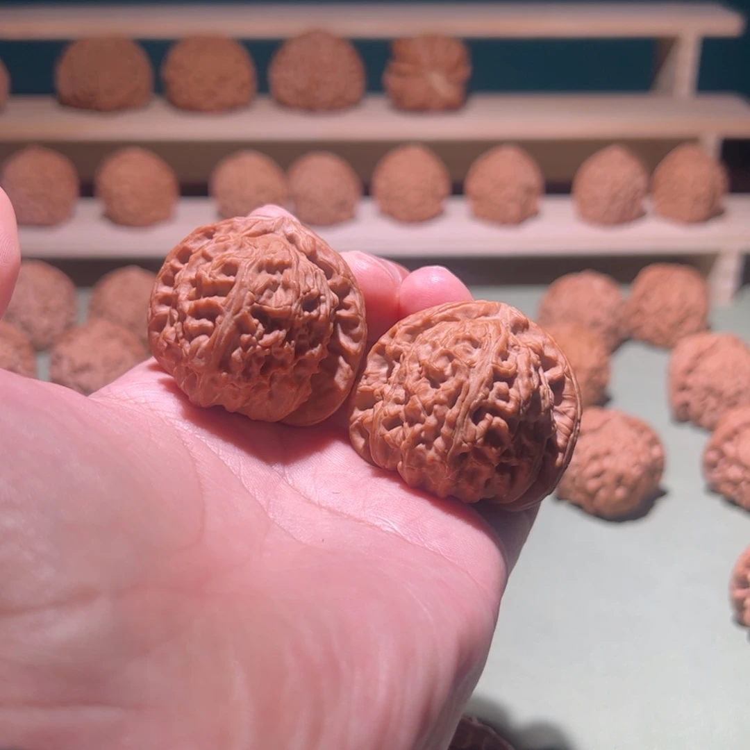 把件文玩核桃41白狮子球白