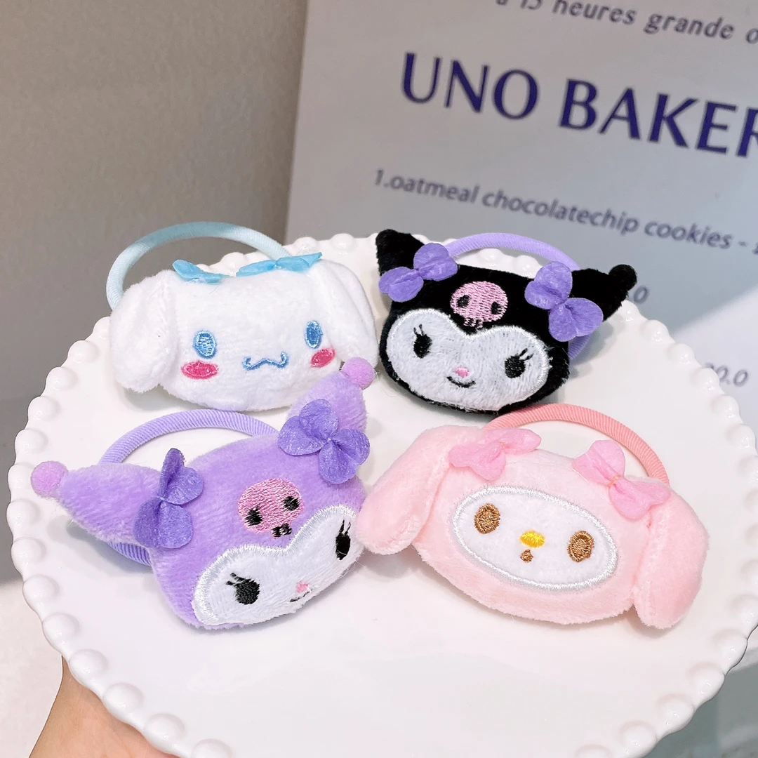 A-9644（满10米飞）d 4个卡通玩偶毛绒布艺可爱充棉头绳   发圈