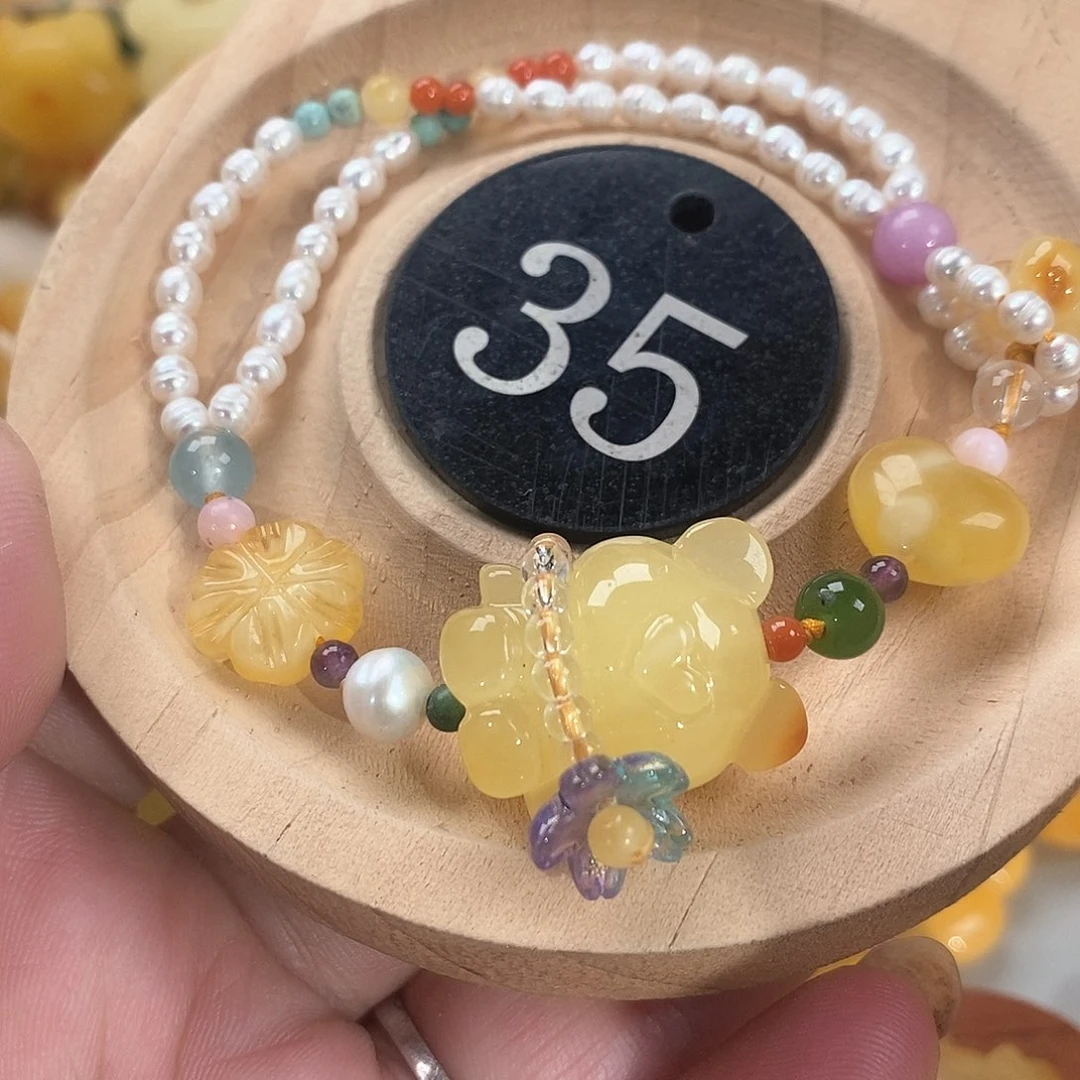 琥珀颈饰未镶嵌手链