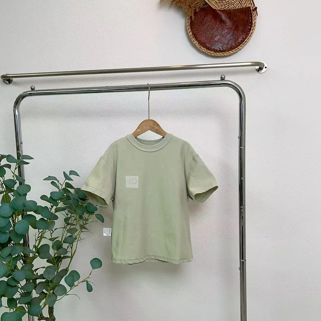 3659帕淡灰绿短袖圆领T恤