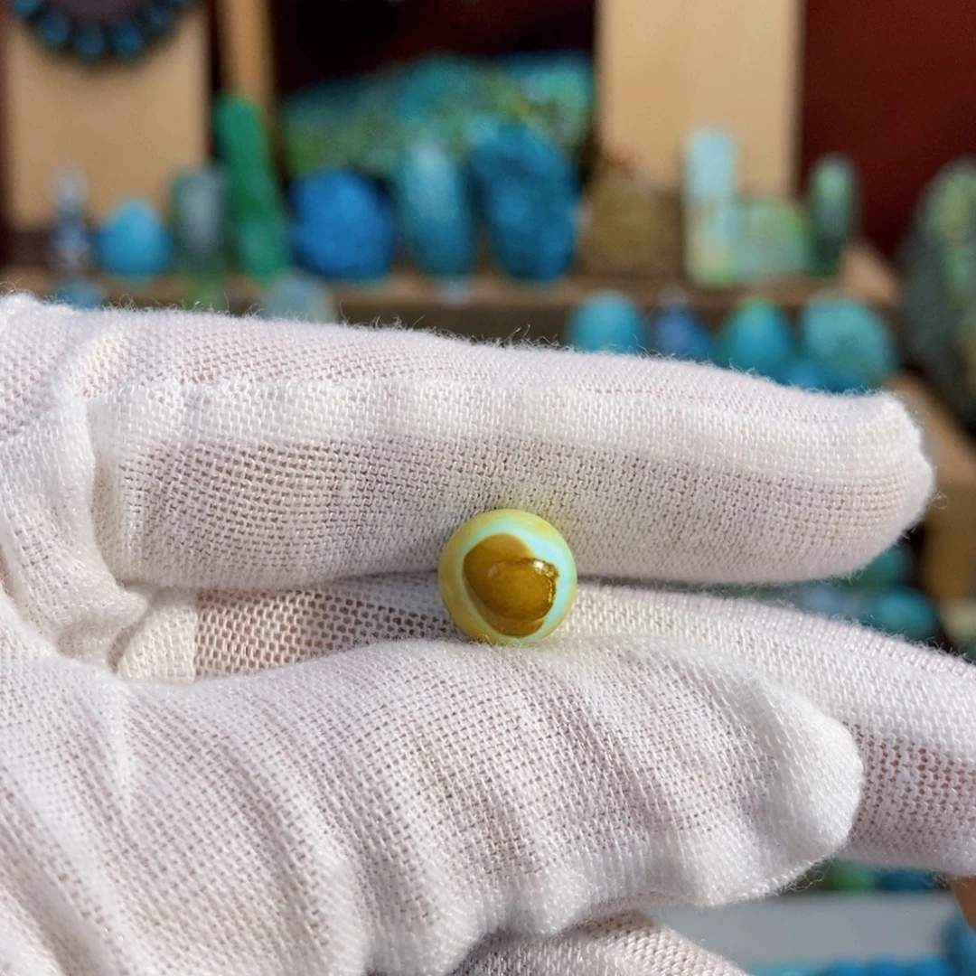 定制绿松石水波纹圆珠