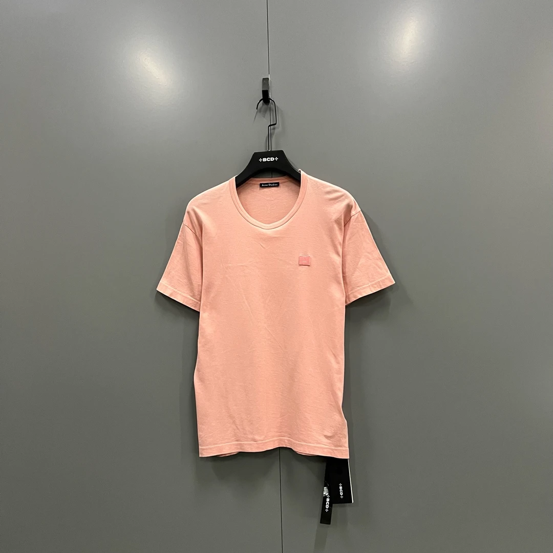 99新 maje （zz3）Acne Studios 粉色表情徽标短袖 S码/607438