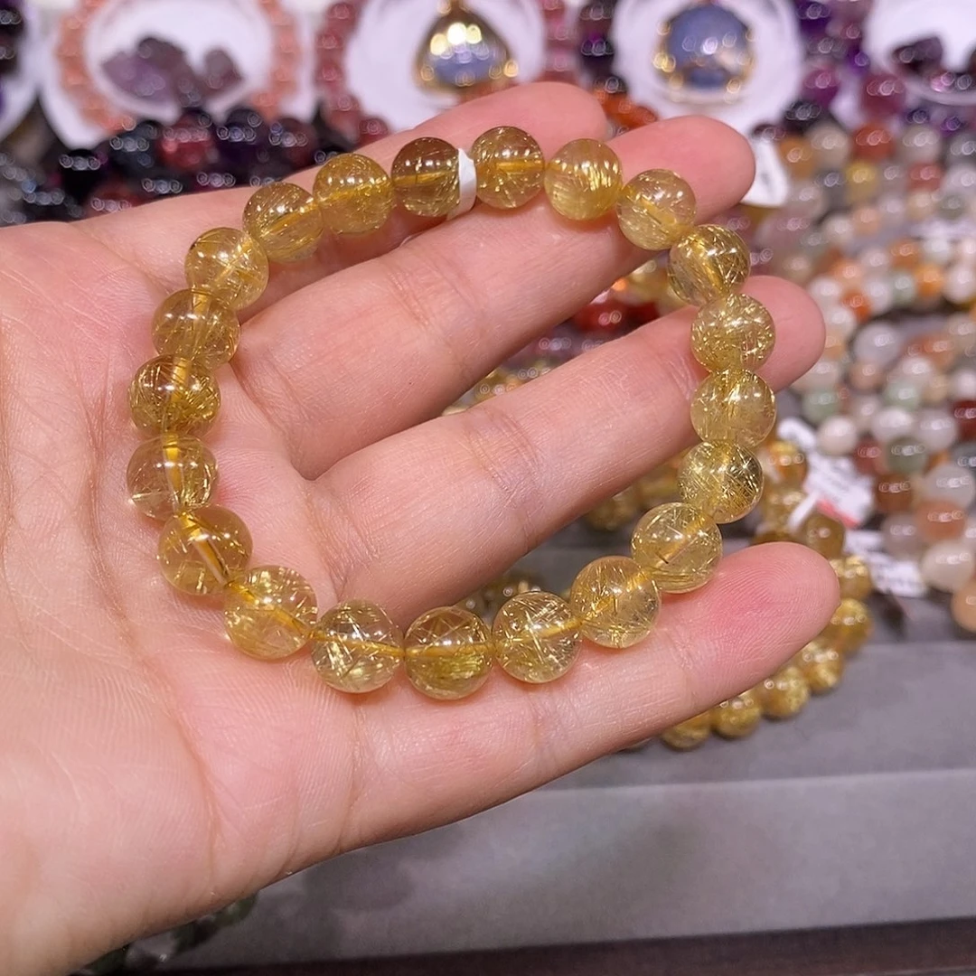 未镶嵌手链水晶翼**心金发晶9