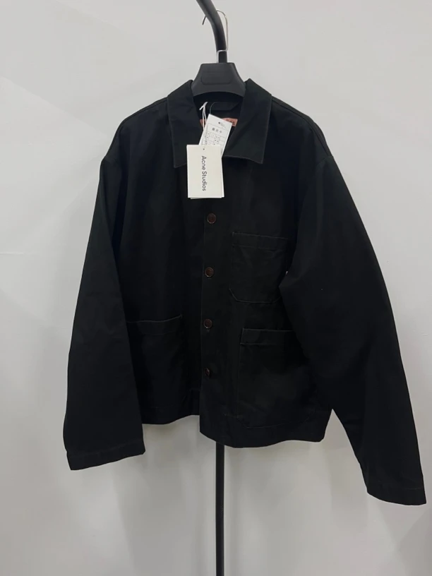 未使用 Acne studio Acne 纯色单排扣翻领长袖衬衫式夹克外套