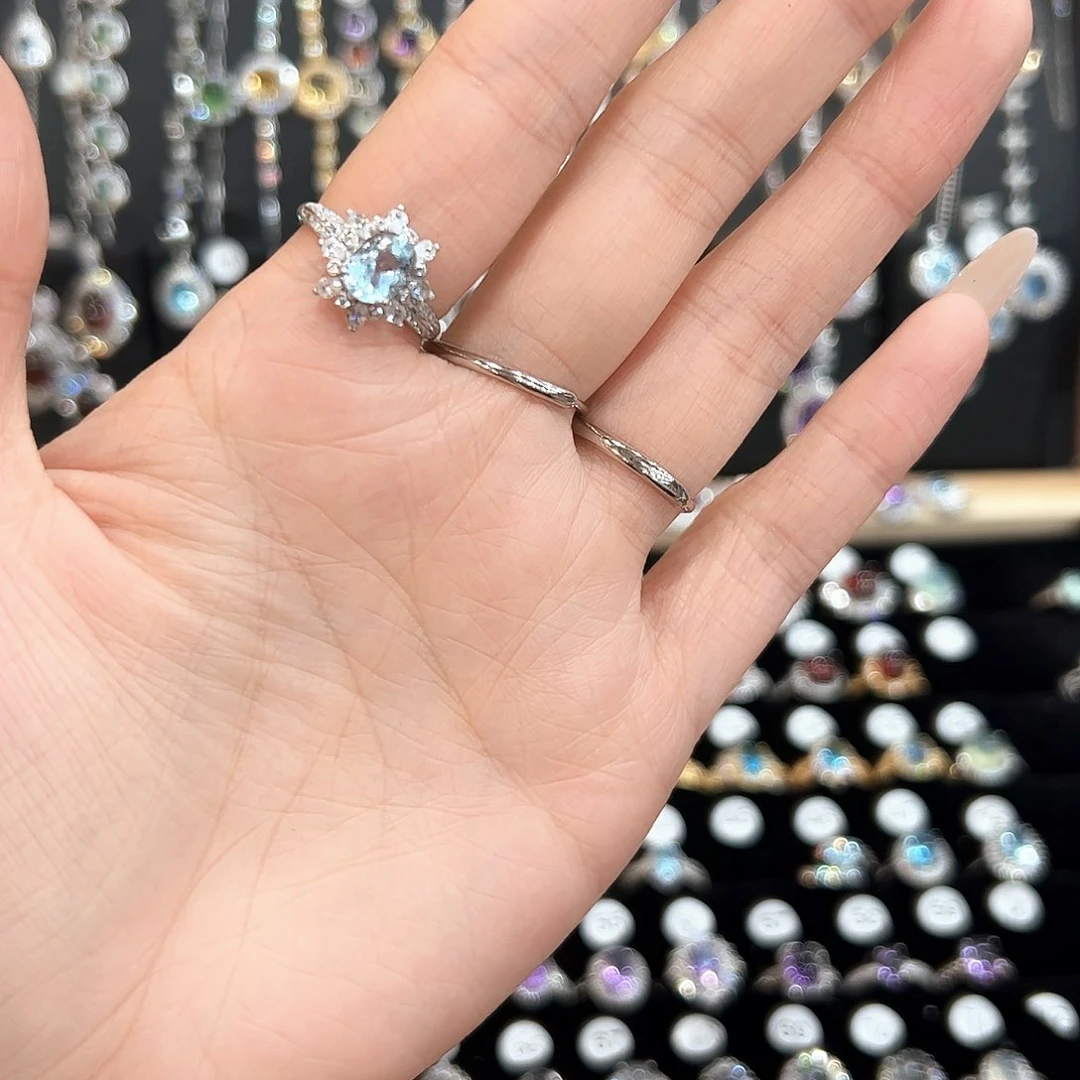 紫晶戒指银S925镶嵌天然