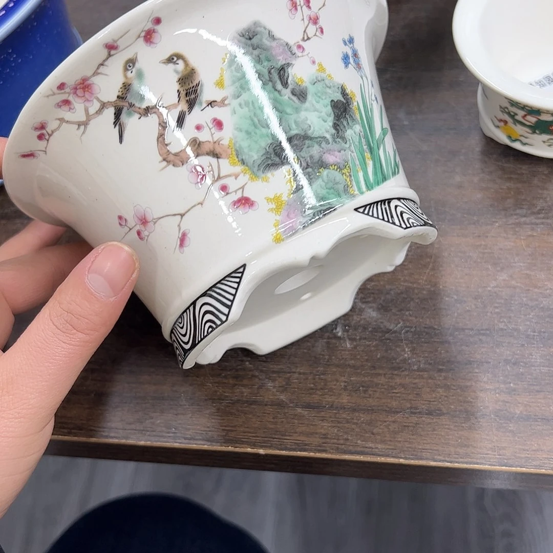 紫砂花盆138号瑕疵15/8cm