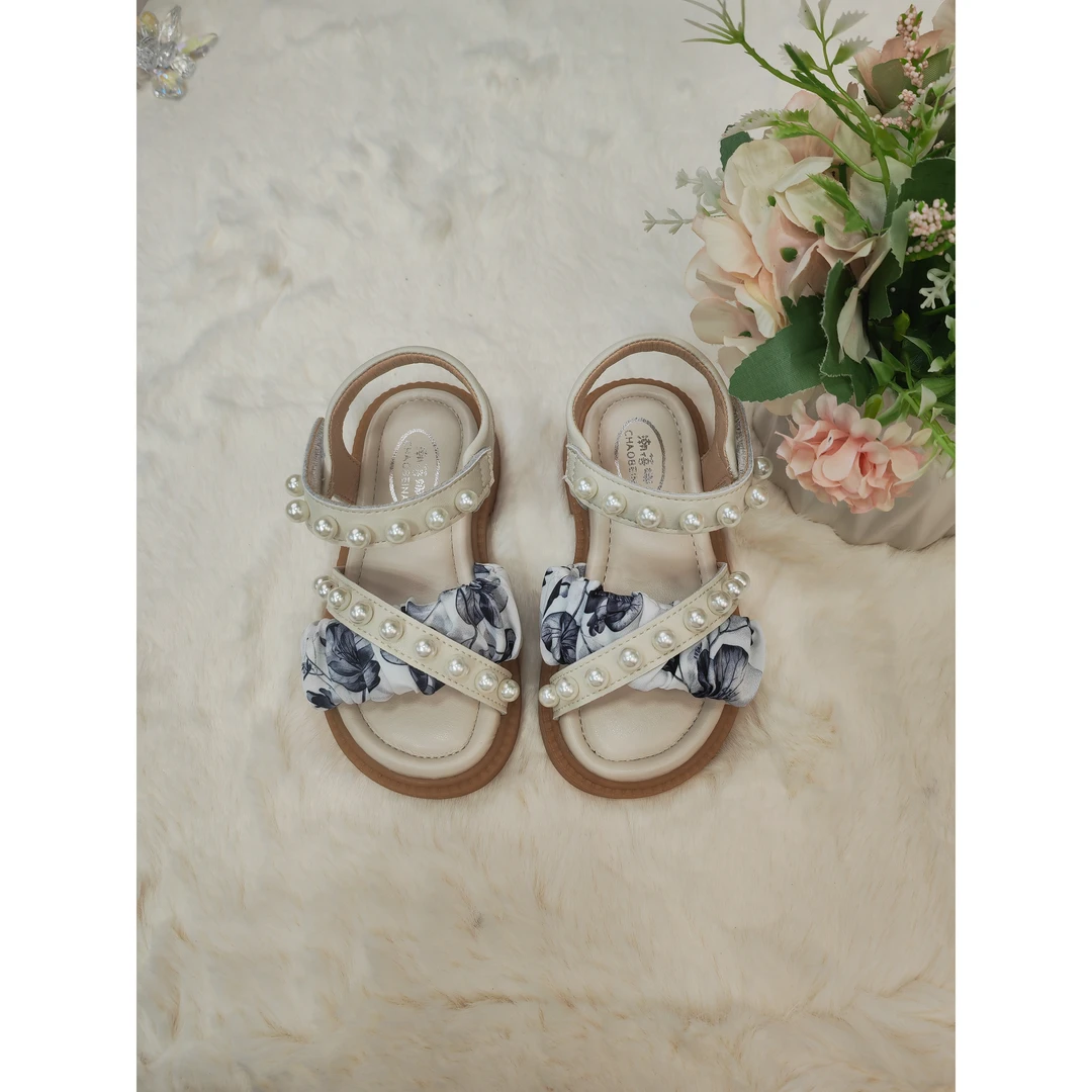 2025新款女童真皮软底软面小碎花公主凉鞋 爱莎公主凉鞋 女童凉鞋