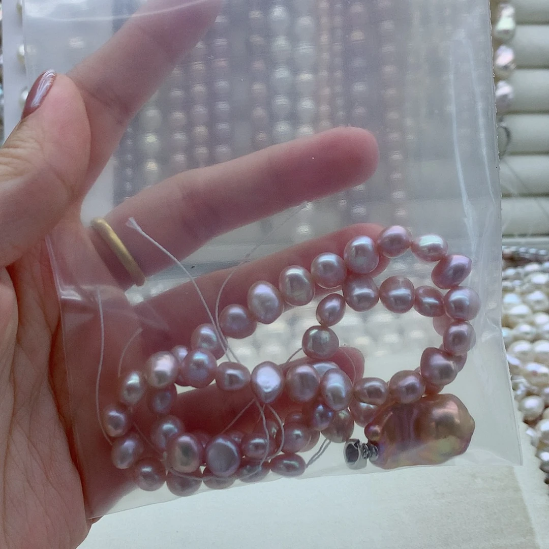 颈饰银S925镶嵌淡水珍珠