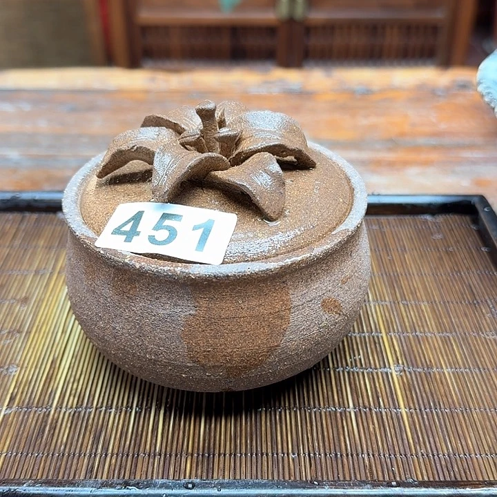 纯手工制作粗陶茶具淡**容